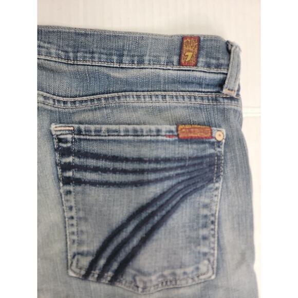 7 For All Mankind Women's Jeans Dojo Distressed Capri Size 31 Low Rise Jorts - Picture 10 of 10